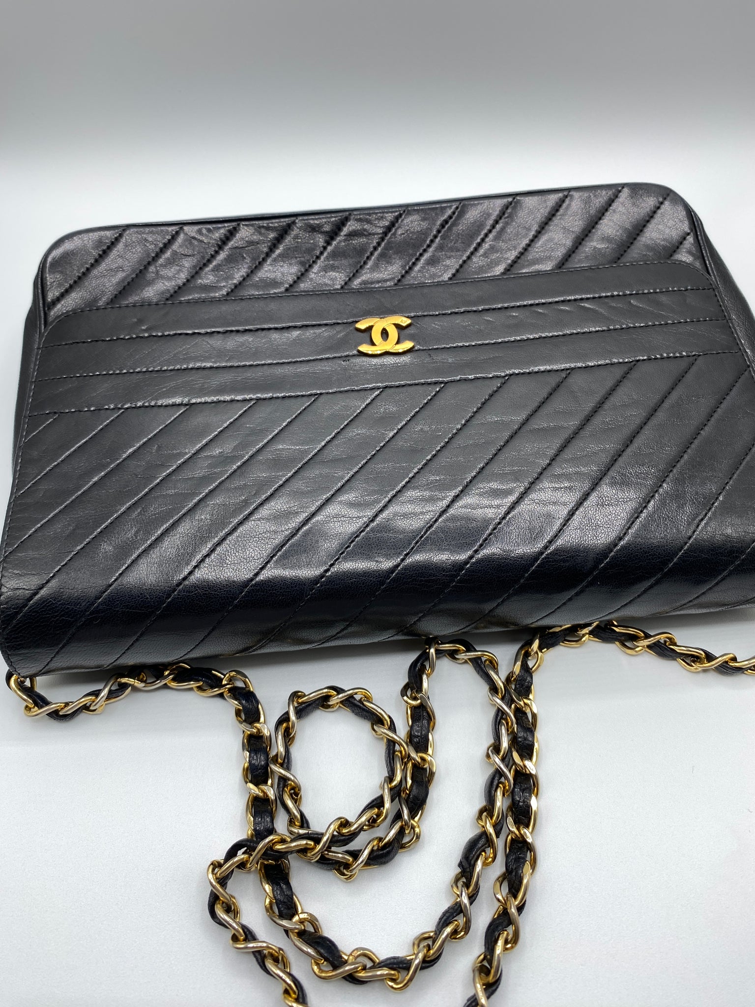 Chanel Diagonal CC Ligne Accordion Flap Bag - FINAL SALE, Chanel Handbags