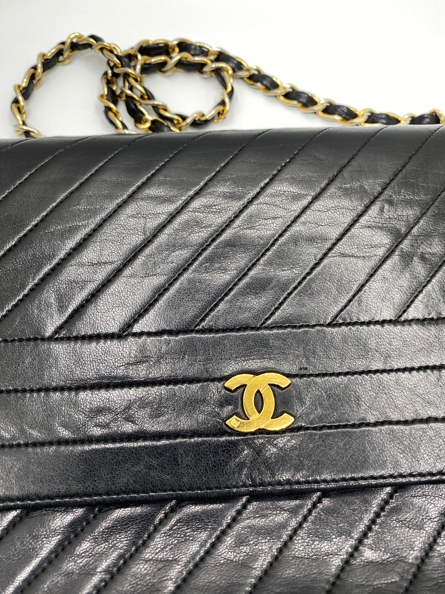 Chanel Diagonal Quilted Flap Bag – CocoVintageBags