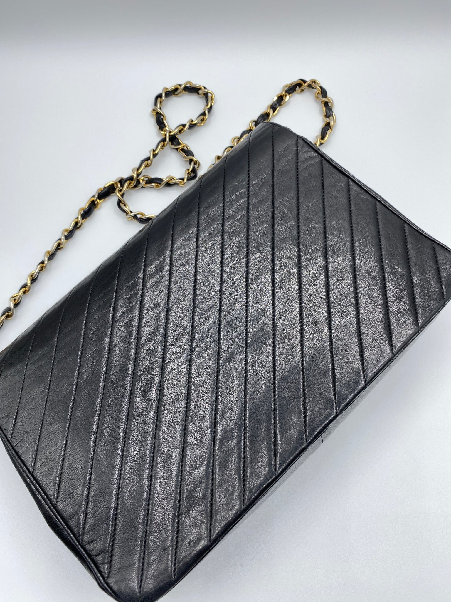 Chanel Diagonal Quilted Flap Bag – CocoVintageBags