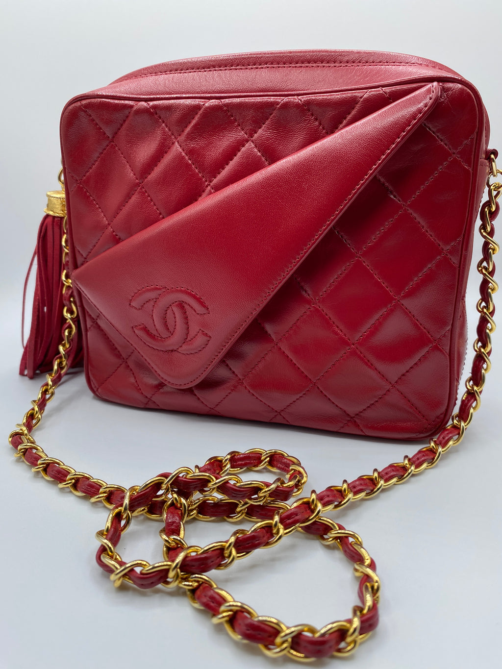 Chanel Quilted Camera Tassel Bag