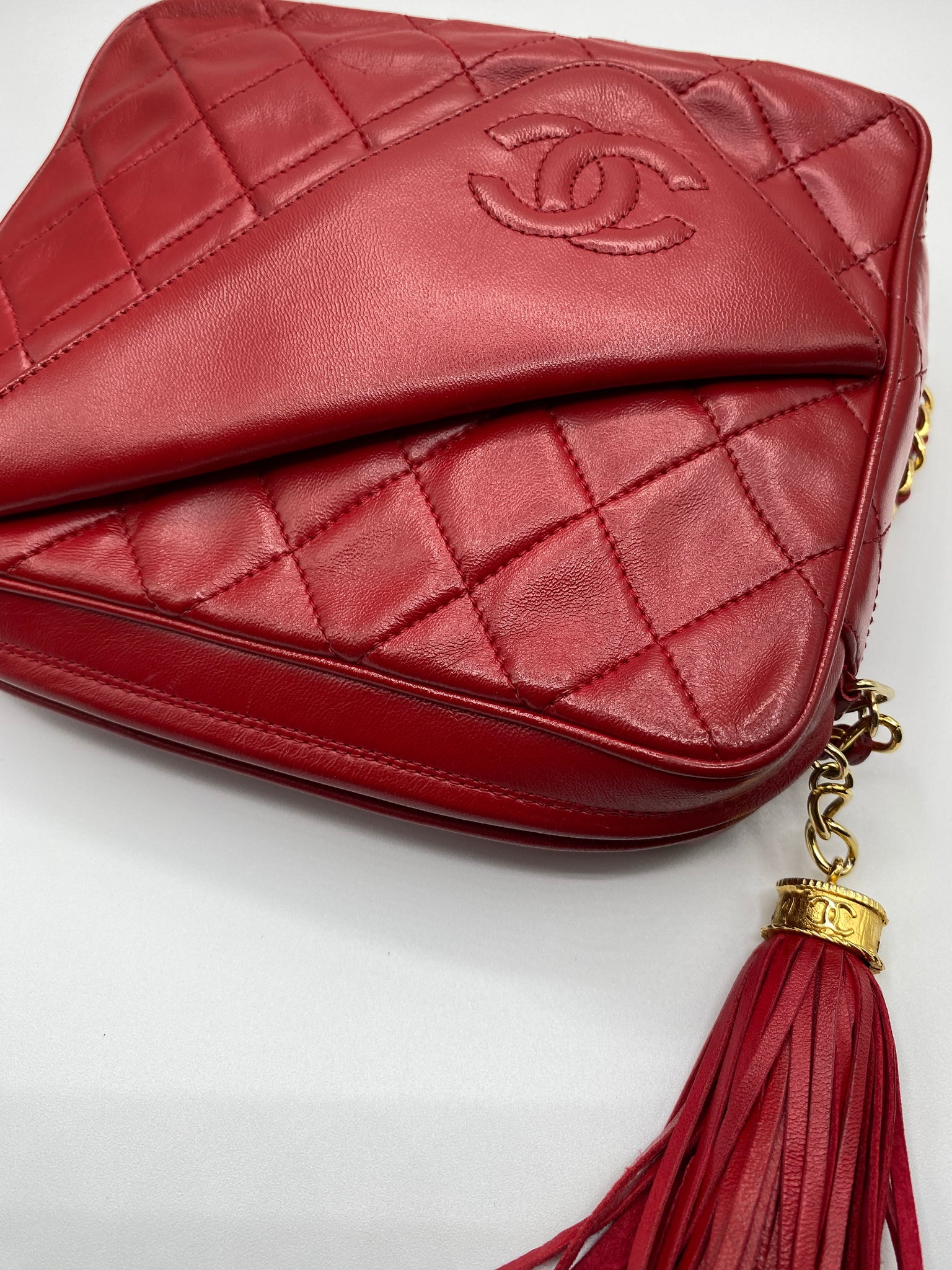 Chanel Quilted Camera Tassel Bag CocoVintageBags