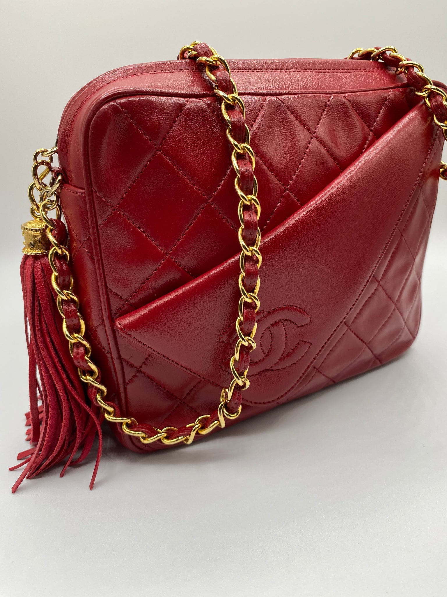 Chanel Quilted Camera Tassel Bag