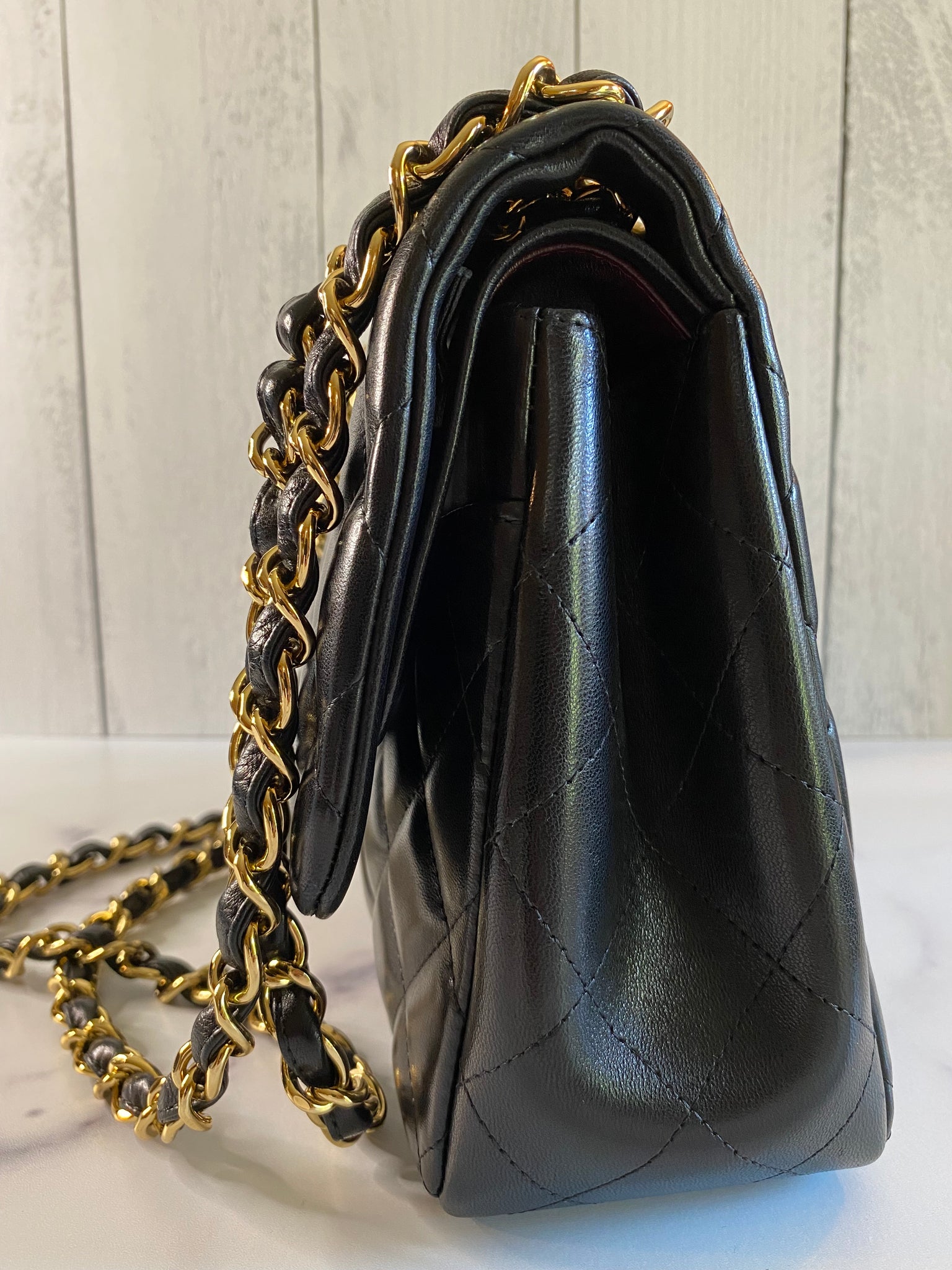 Chanel Blue Lambskin Jumbo Classic Double Flap Bag GHW – Boutique