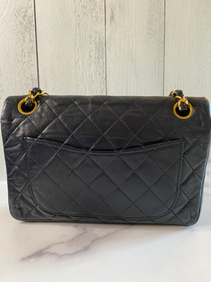 CHANEL Vintage Classic Double Flap Bag in Black